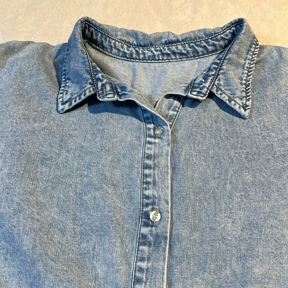 Boutique Purchased Distressed Blue Jean Dress - Picture 3 of 4